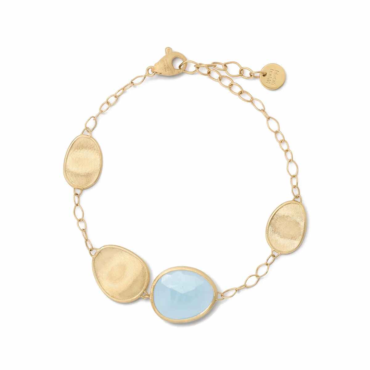 Marco Bicego Armband Lunaria Gold mit blauem Aquamarin Edelstein BB1981 AQD Y -