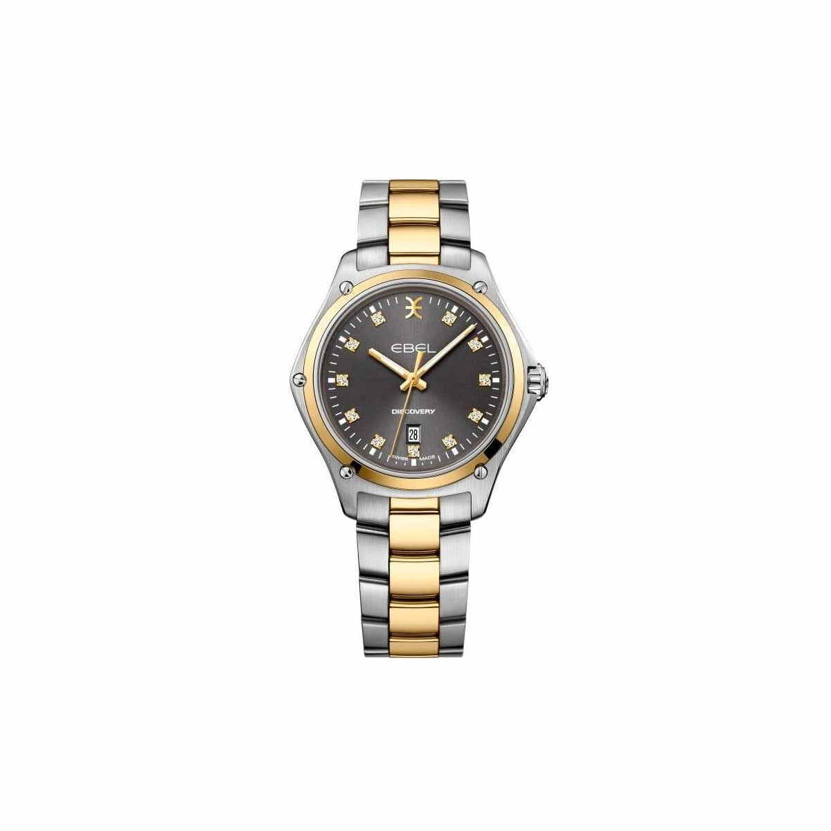 Ebel Discovery Lady Anthrazit Bicolor Diamanten Quarz Damenuhr 33mm 1216547