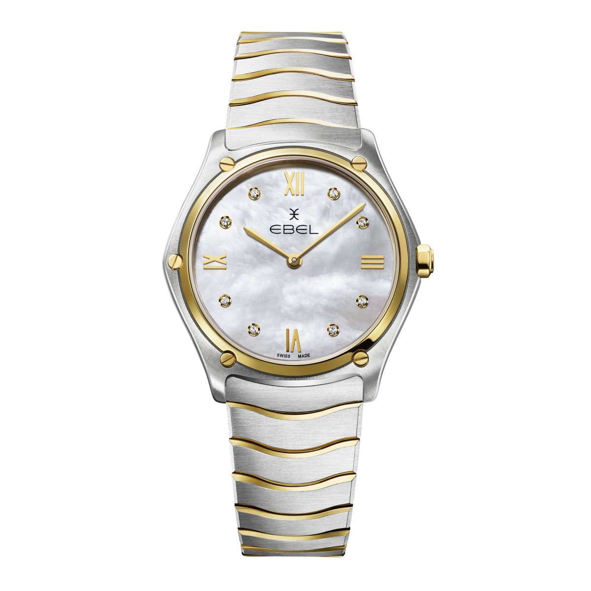 Ebel Sport Classic Grande Lady Damenuhr Bicolor Perlmutt Diamanten 33mm 1216566