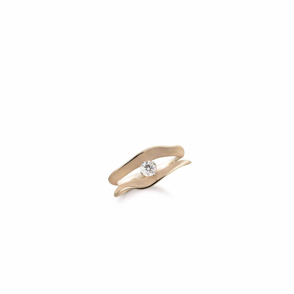 Annamaria Cammilli Ring 18 Karat Natural Beige Gold mit Diamanten Dune Assolo GAN1561J | UHREN01