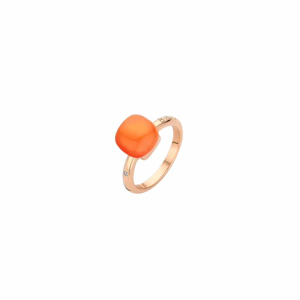 BIGLI Mini Sweety Ring Rosegold mit Diamant Soft Coral Orange 20R88Rqlapc Detail 1
