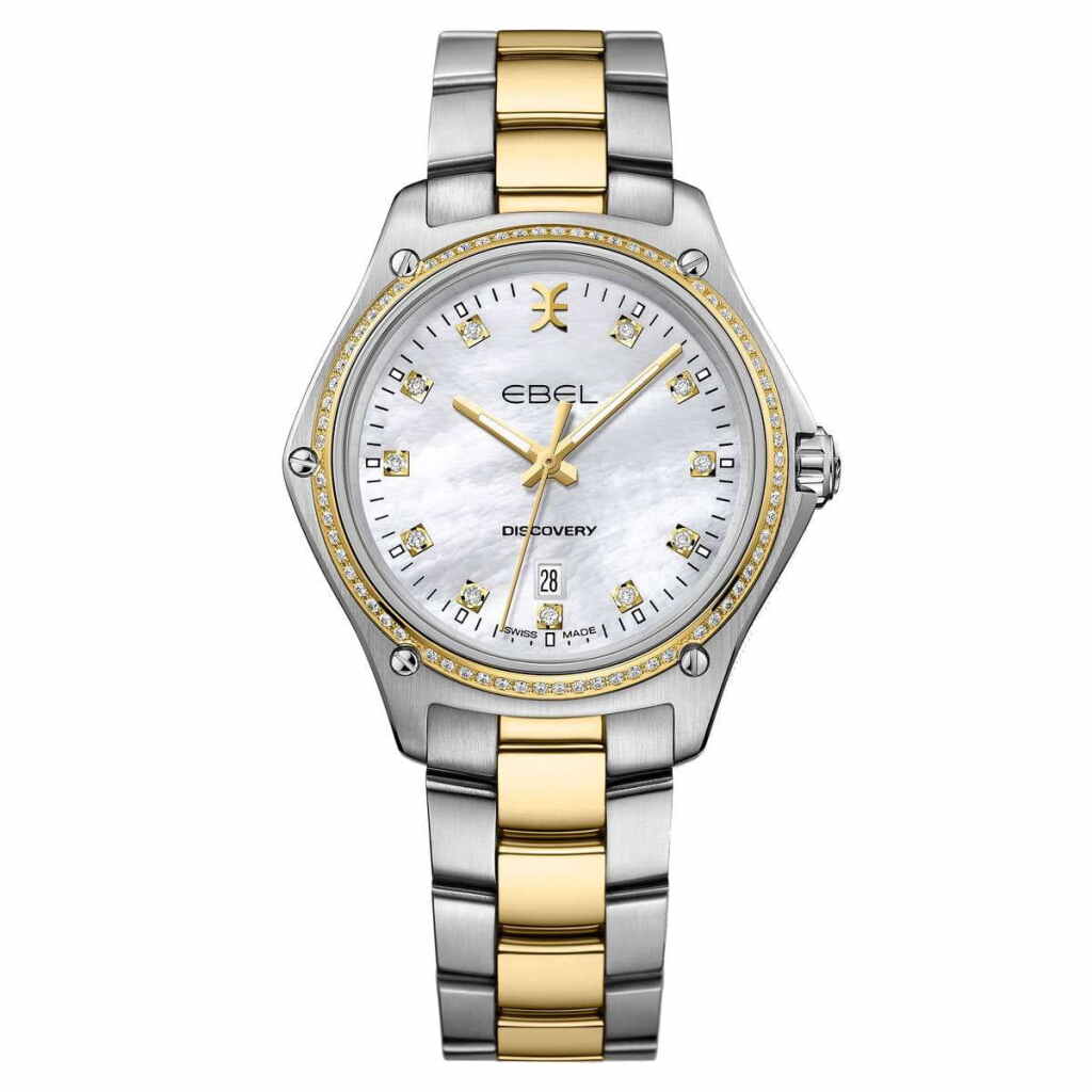 Ebel Discovery Lady Perlmutt-Zifferblatt Diamanten Bicolor Quarz Damenuhr 33mm 1216550