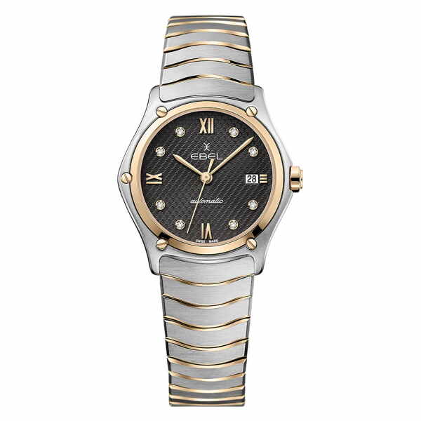 Ebel Sport Classic Lady Damenuhr Automatik Bicolor Silber Gold Diamanten 29mm Anthrazit 1216527