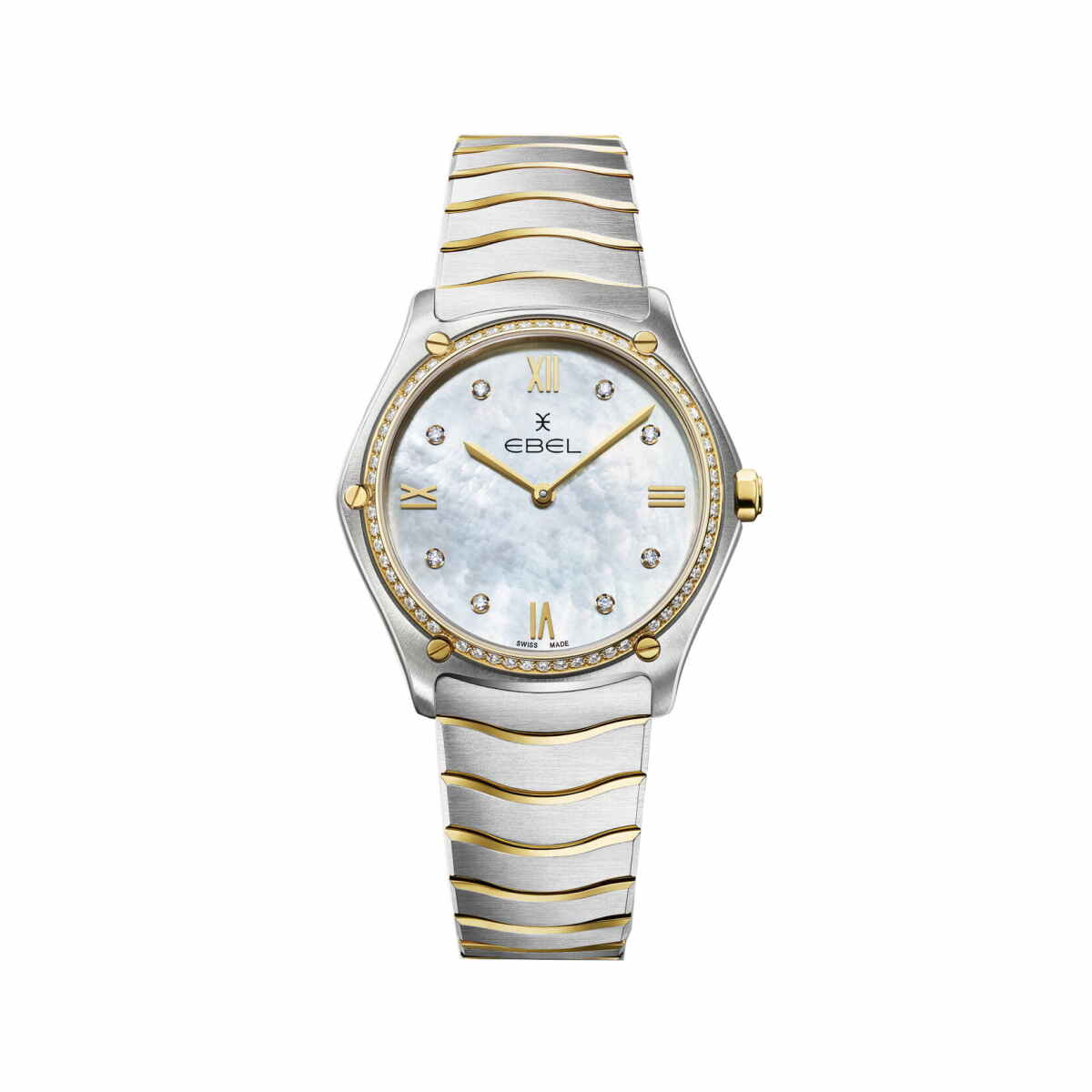 Ebel Sport Classic Lady Diamanten Perlmutt Bicolor 33mm Damenuhr 1216512A