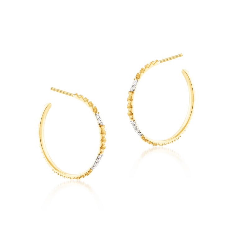 Luisa Rosas SEA Damen Ohrringe Gold mit Diamanten Creolen LRSE306 Soldat