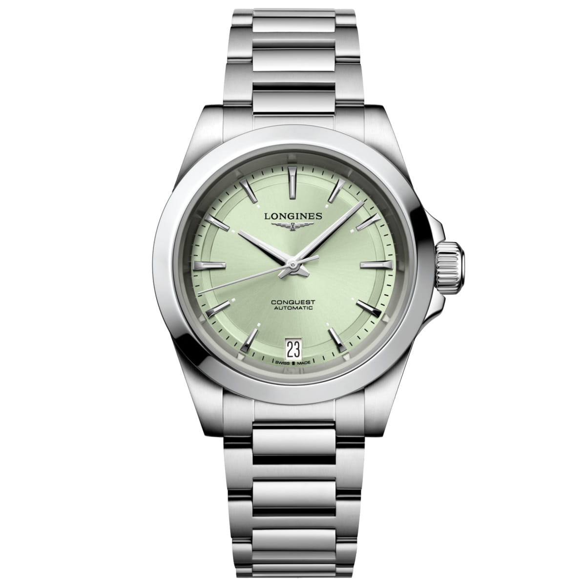 Longines Conquest Automatic 34mm Grün Stahlarmband L3.430.4.02.6 Soldat