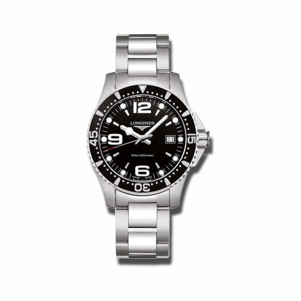 Longines HydroConquest Schwarz 41mm L3.740.4.56.6 Herrenuhr