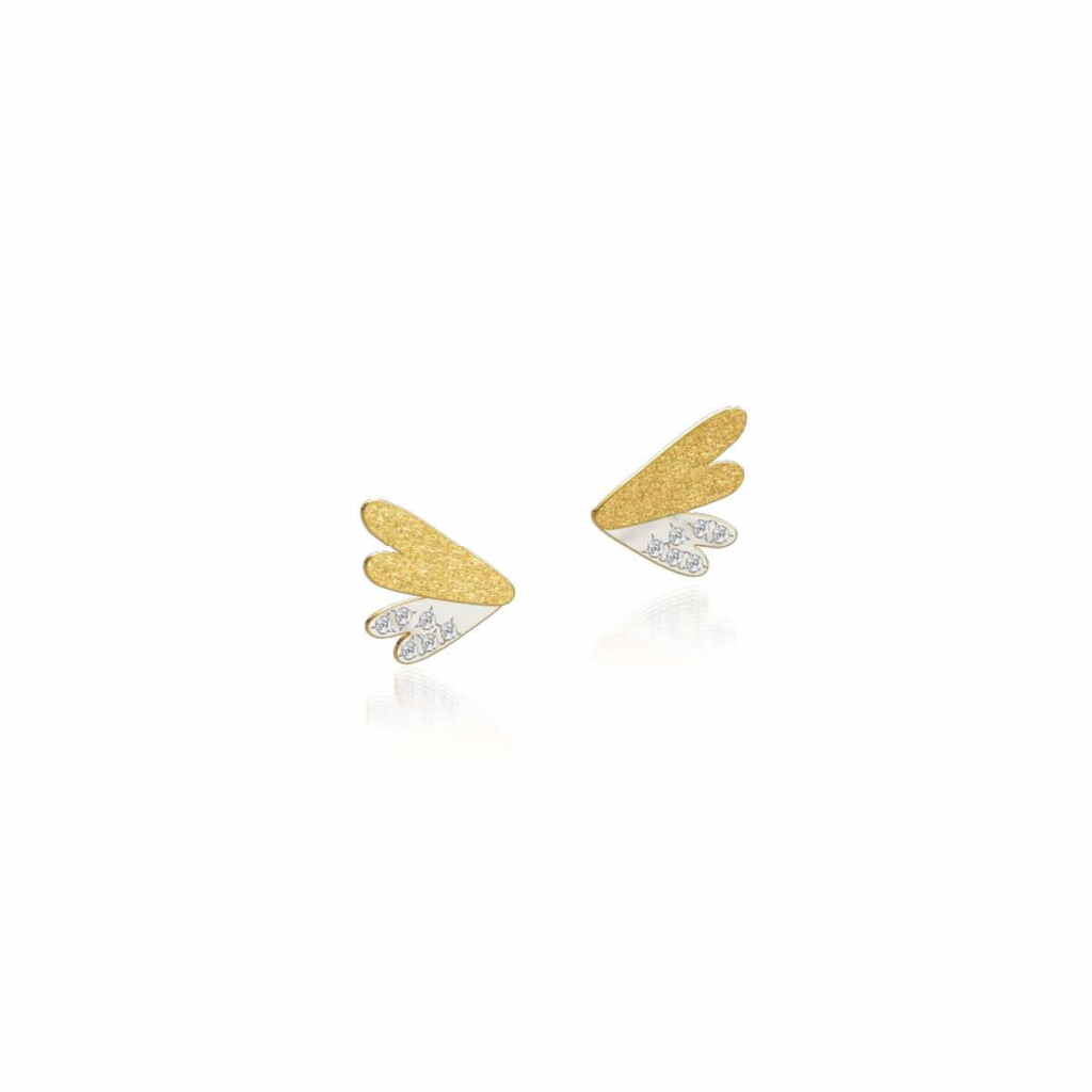 Luisa Rosas Caring Tales Angel Ohrringe Gold mit Diamanten LRCT144