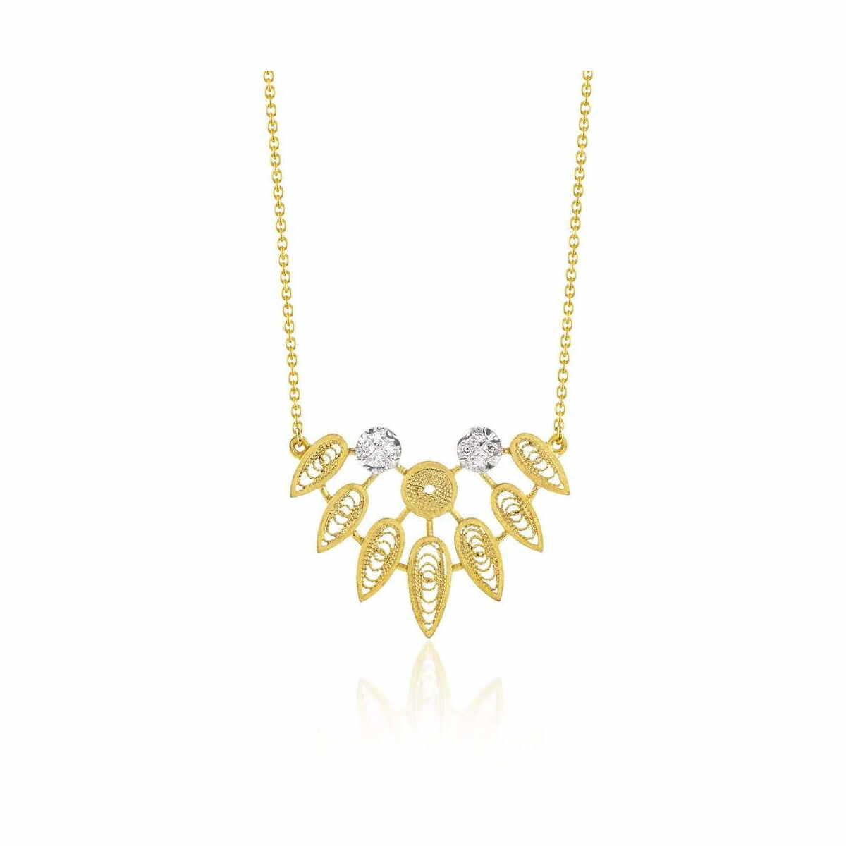 Luisa Rosas Kette mit Anhänger Gold & Diamanten House of Filigree HCO5513.ER