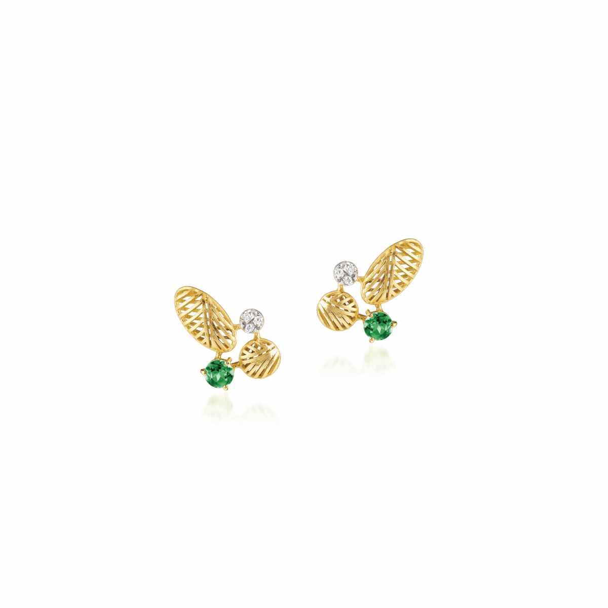 Luisa Rosas Ohrringe Gold mit Diamanten & grünen Turmalinen Tribe LRTR199TM