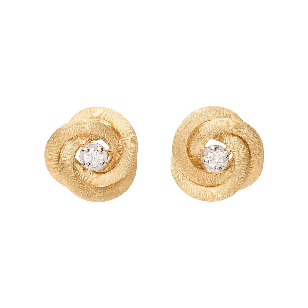 Marco Bicego Jaipur Link Blumenstecker mit Diamanten aus 18 Karat Gold OB1841 B YW Q6 Soldat