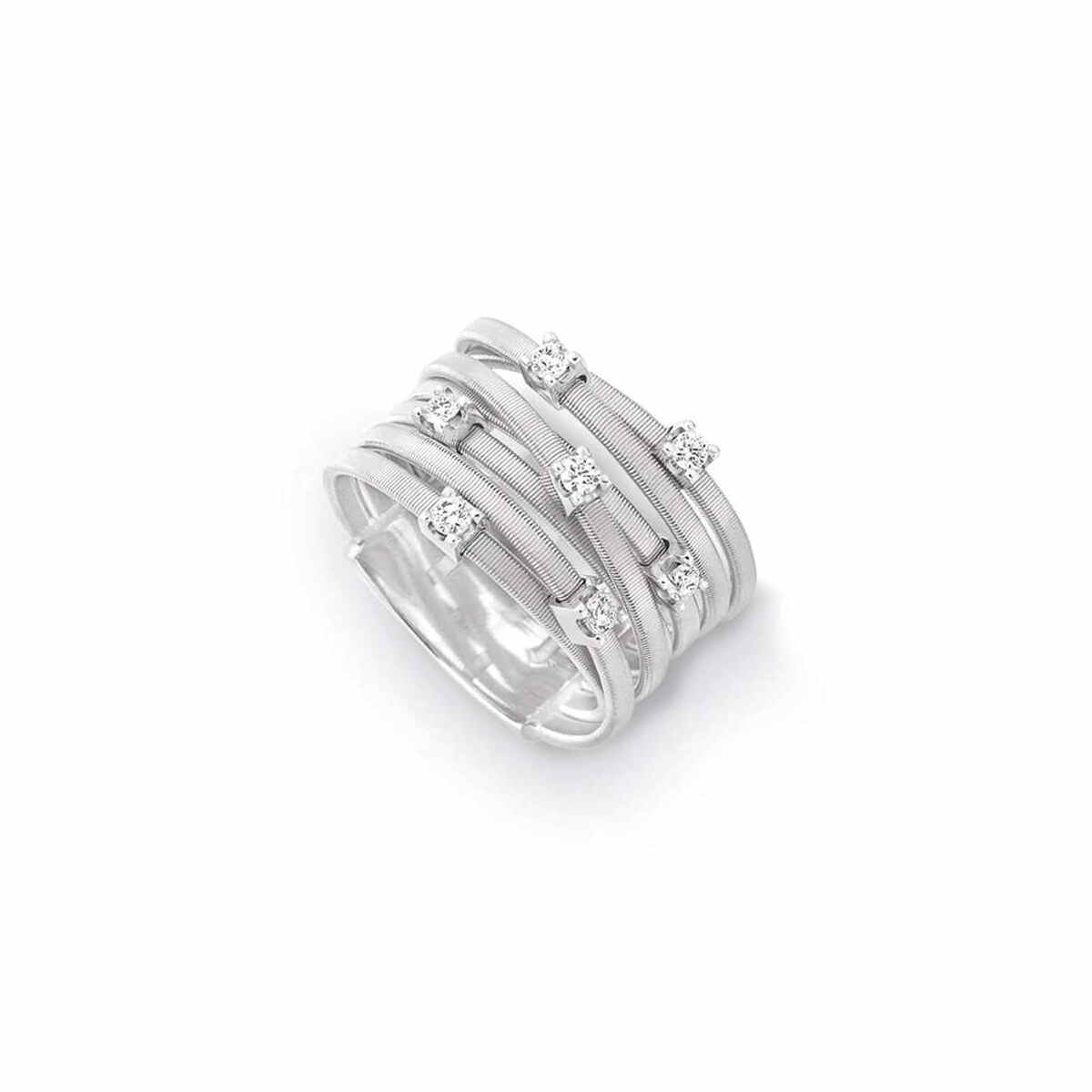Marco Bicego Ring Weißgold mit Diamanten 18 Karat 7 Stränge Goa  AG277 B W