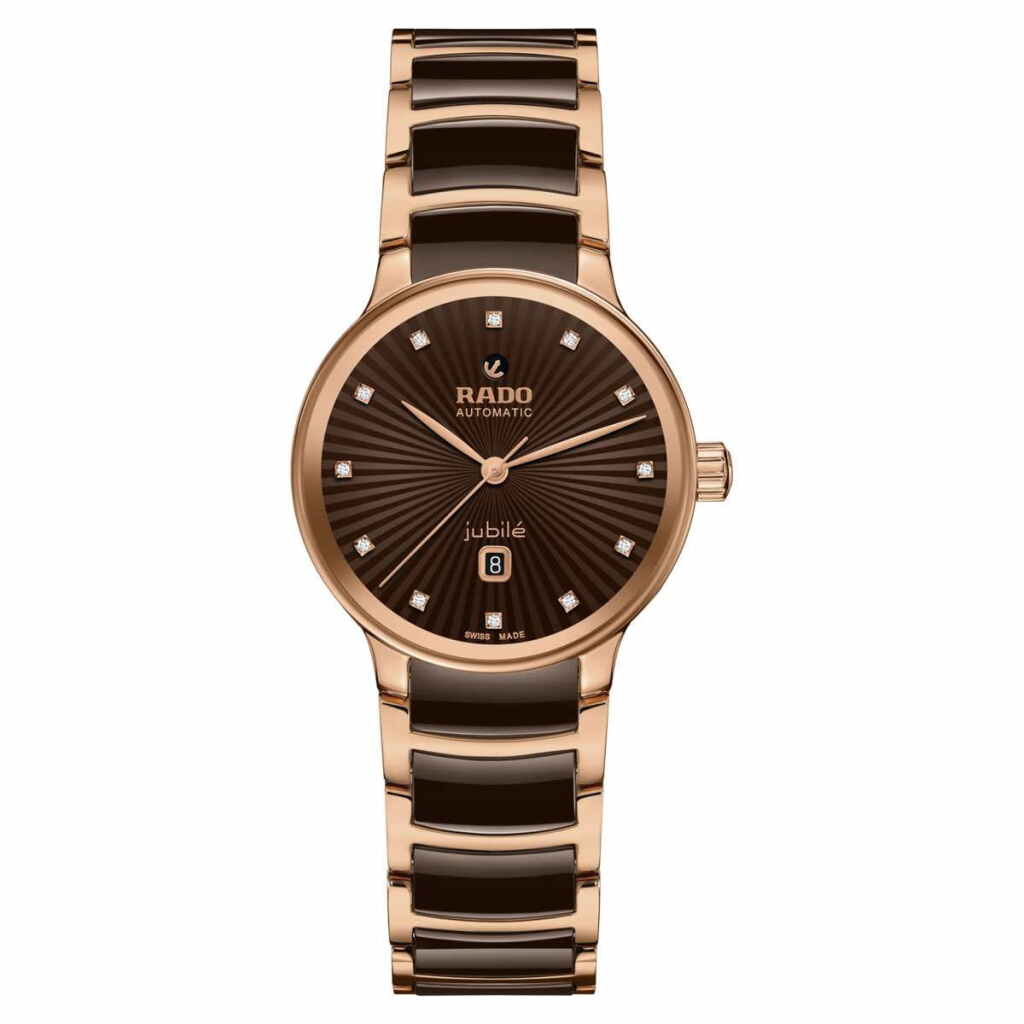 Rado Centrix Automatic Diamonds Jubile Damen Uhr 30,5mm Bicolor Rosegold Braun R30019732