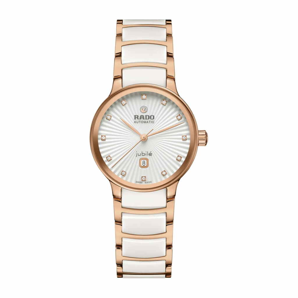 Rado Centrix Automatic Diamonds Jubile Damenuhr Weiß Rosegold mit Diamanten R30019744