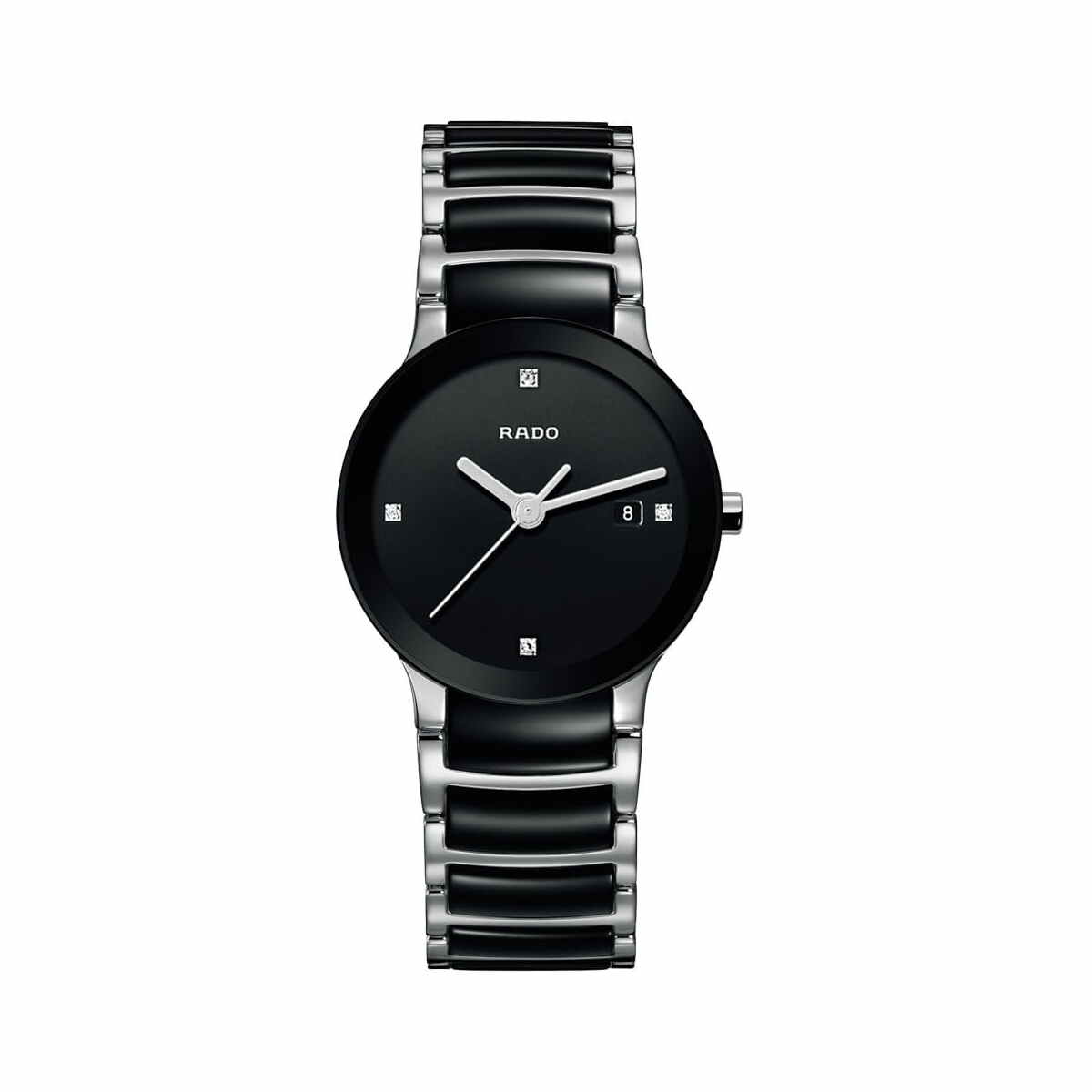 Rado Centrix Diamonds S Jubile Damenuhr mit Diamanten Keramik Schwarz Quarz R30935712 | Uhren01
