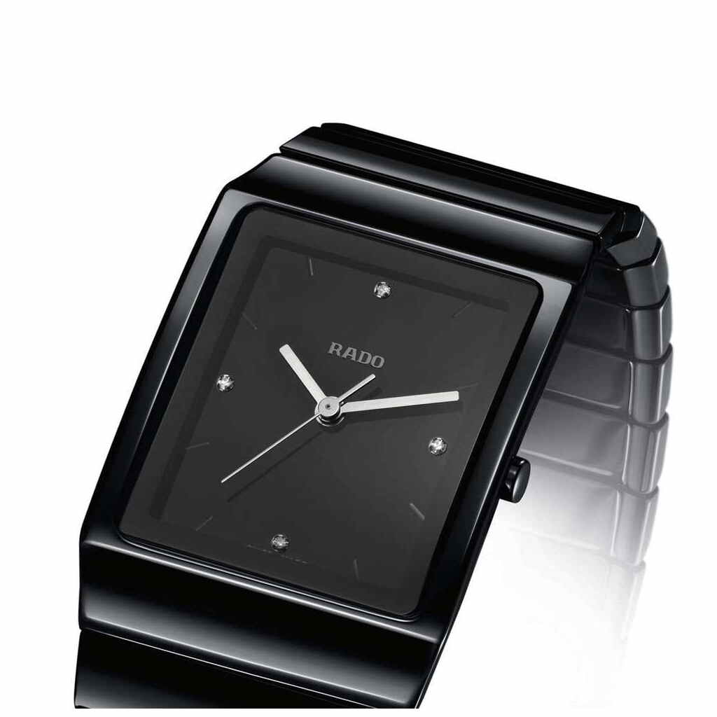 Rado Ceramica Diamonds L Herrenuhr Keramik Schwarz Quarz R21700702 Detail