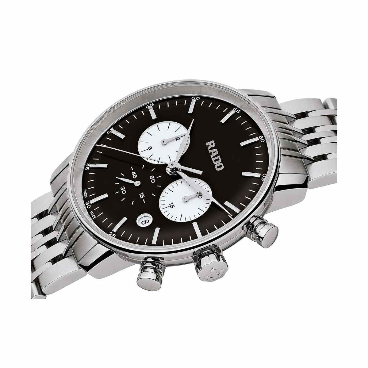 Schwarzes Ziffernblatt Rado Coupole Classic Chronograph R22910153