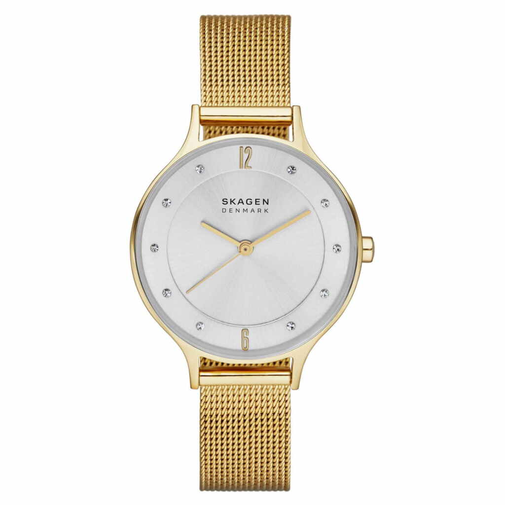 Skagen Uhr Damen Gold Silber 30mm Milanaise-Armband Quarz Anita Lille SKW2150