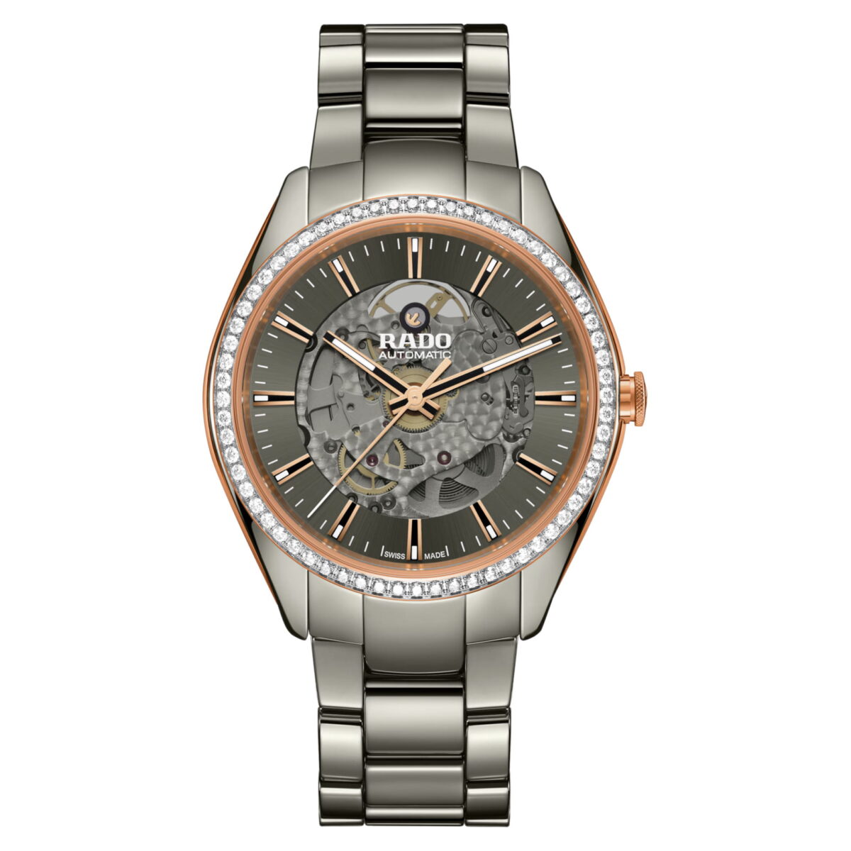 Rado HyperChrome Automatic Diamonds Herren Damen Uhr 42 mm Grau R32158102 Soldat