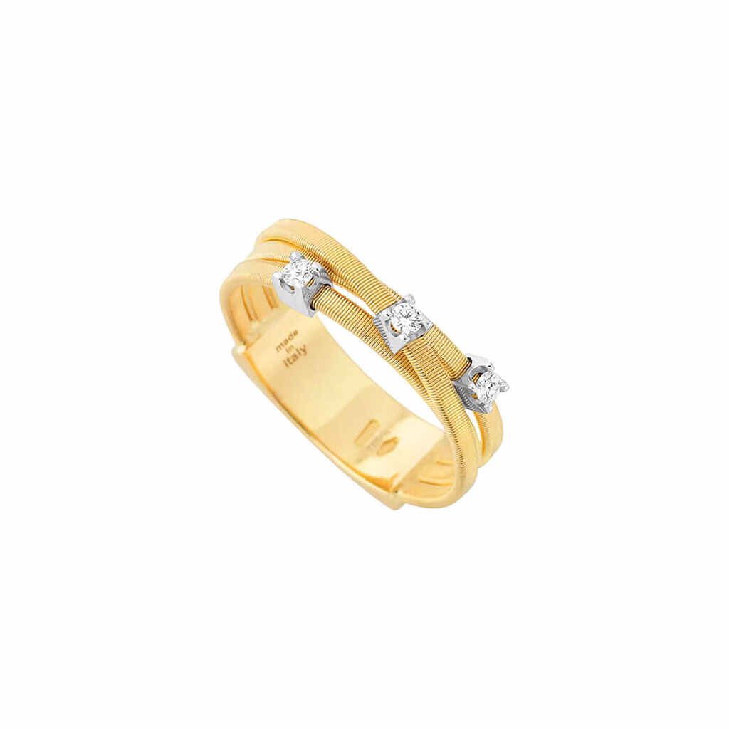 Marco Bicego Goa Ring Gold mit Diamanten 3 Stränge AG269-B-Y