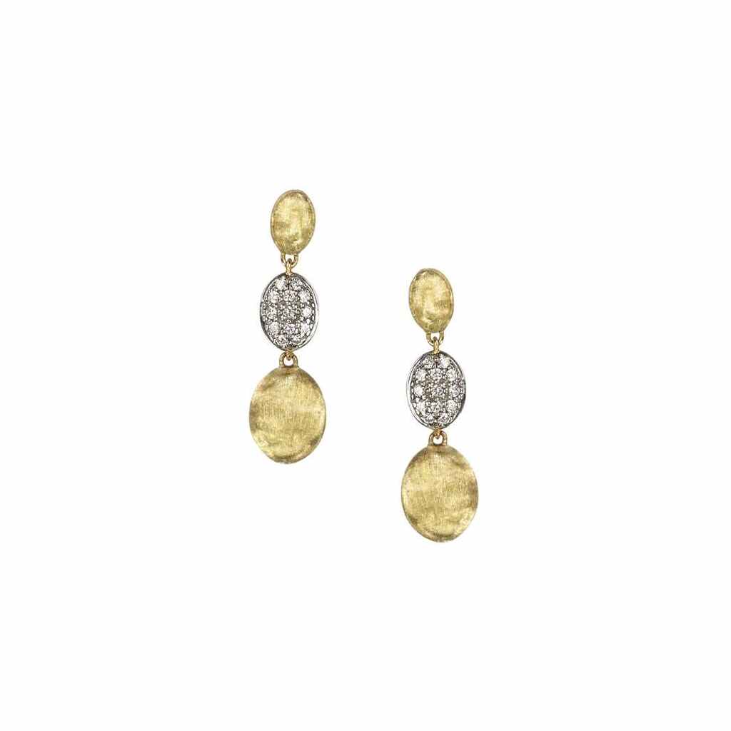 Marco Bicego Siviglia Ohrringe aus 18 Karat Gold mit Diamanten Pave OB1234 B YW
