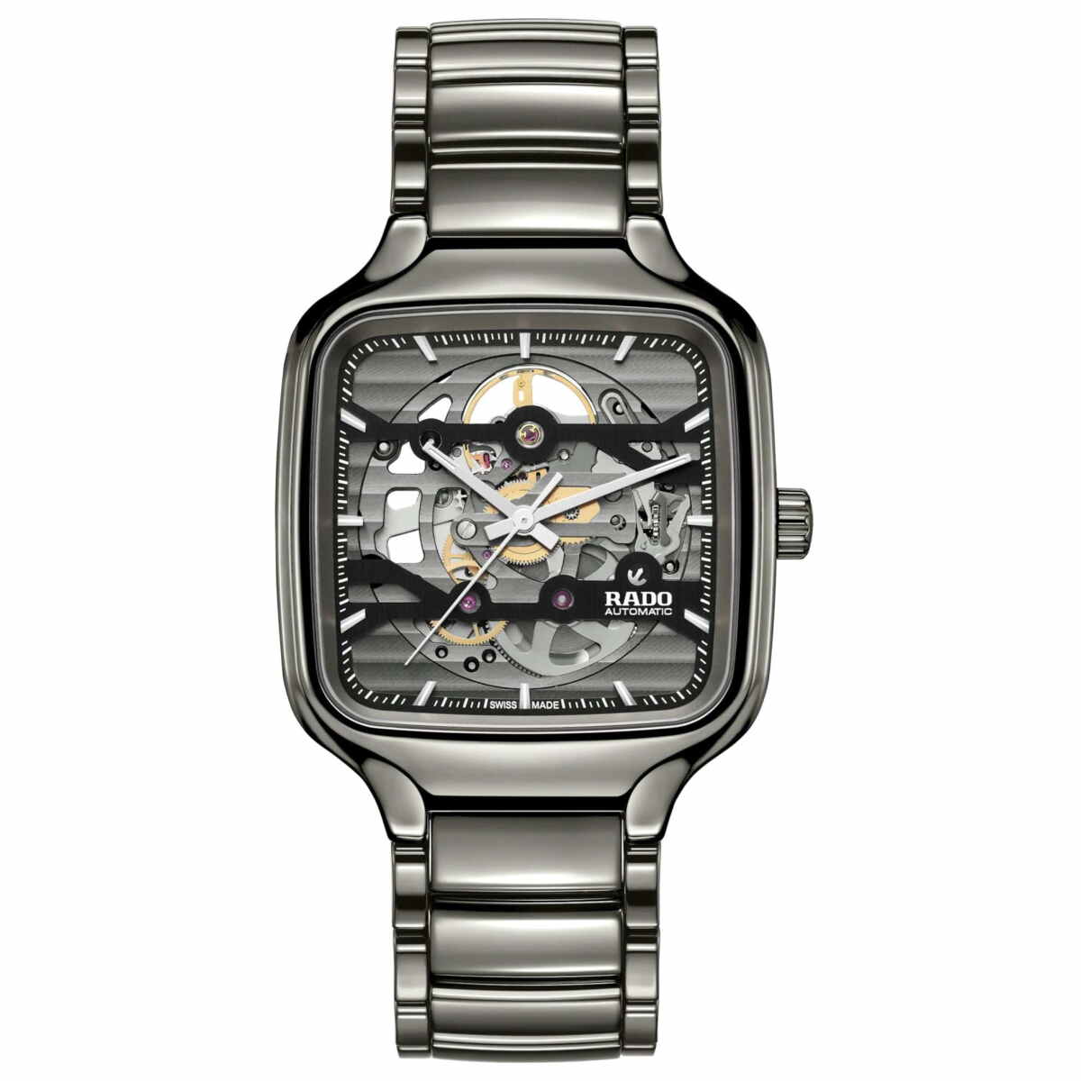 Rado True Square Skeleton Automatic Viereckig Grau Keramik 38mm R27125152