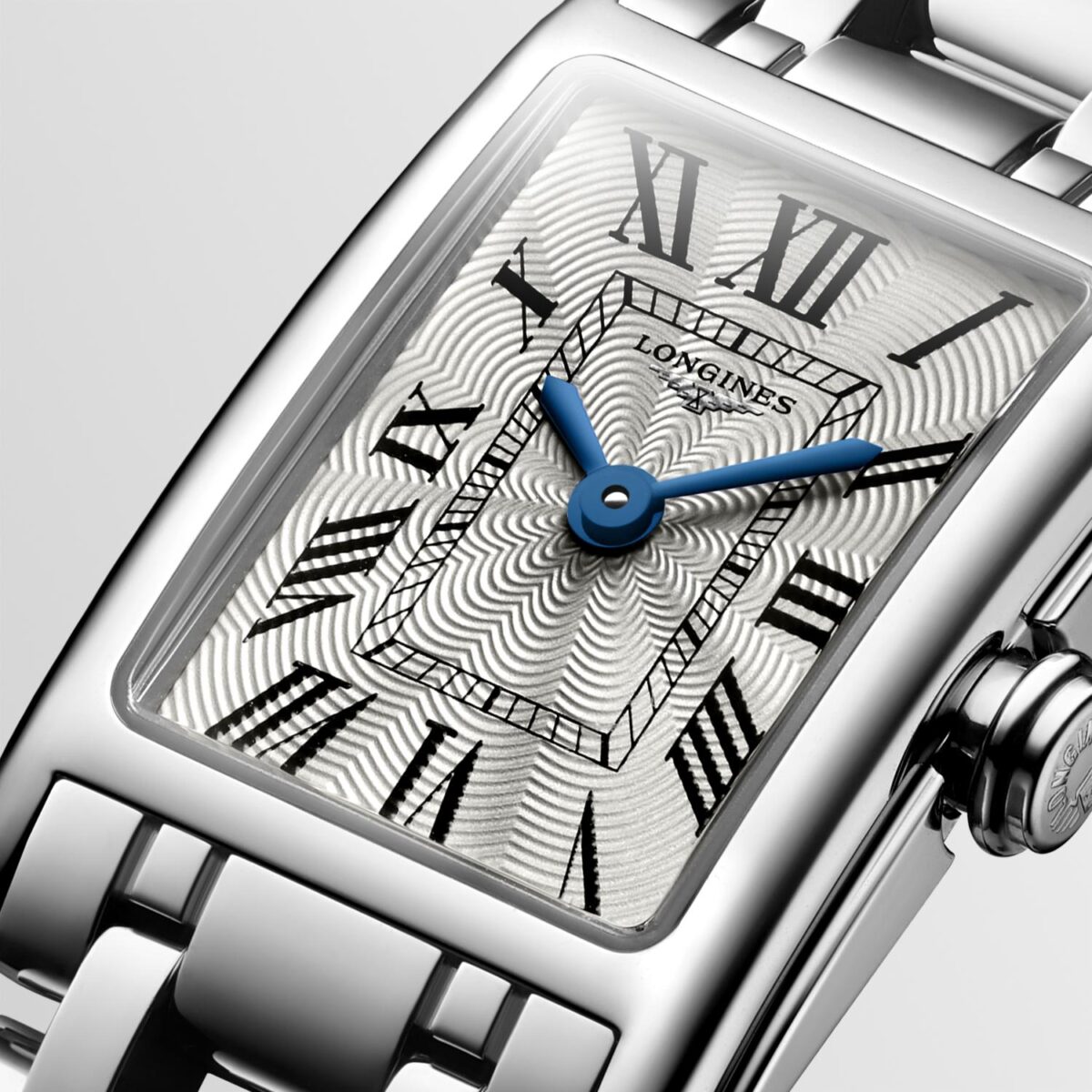 Longines DolceVita Damenuhr 27mm – Edelstahl-Armband mit Römischen Ziffern | Quarz | Modell L5.258.4.71.6 -