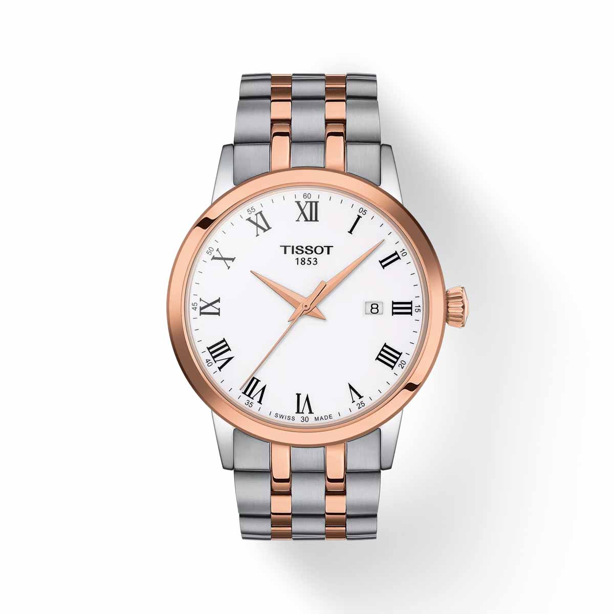 Tissot Classic Dream Herrenuhr Bicolor Rosegold Weiß Quaz 42mm T129.410.22.013.00 -