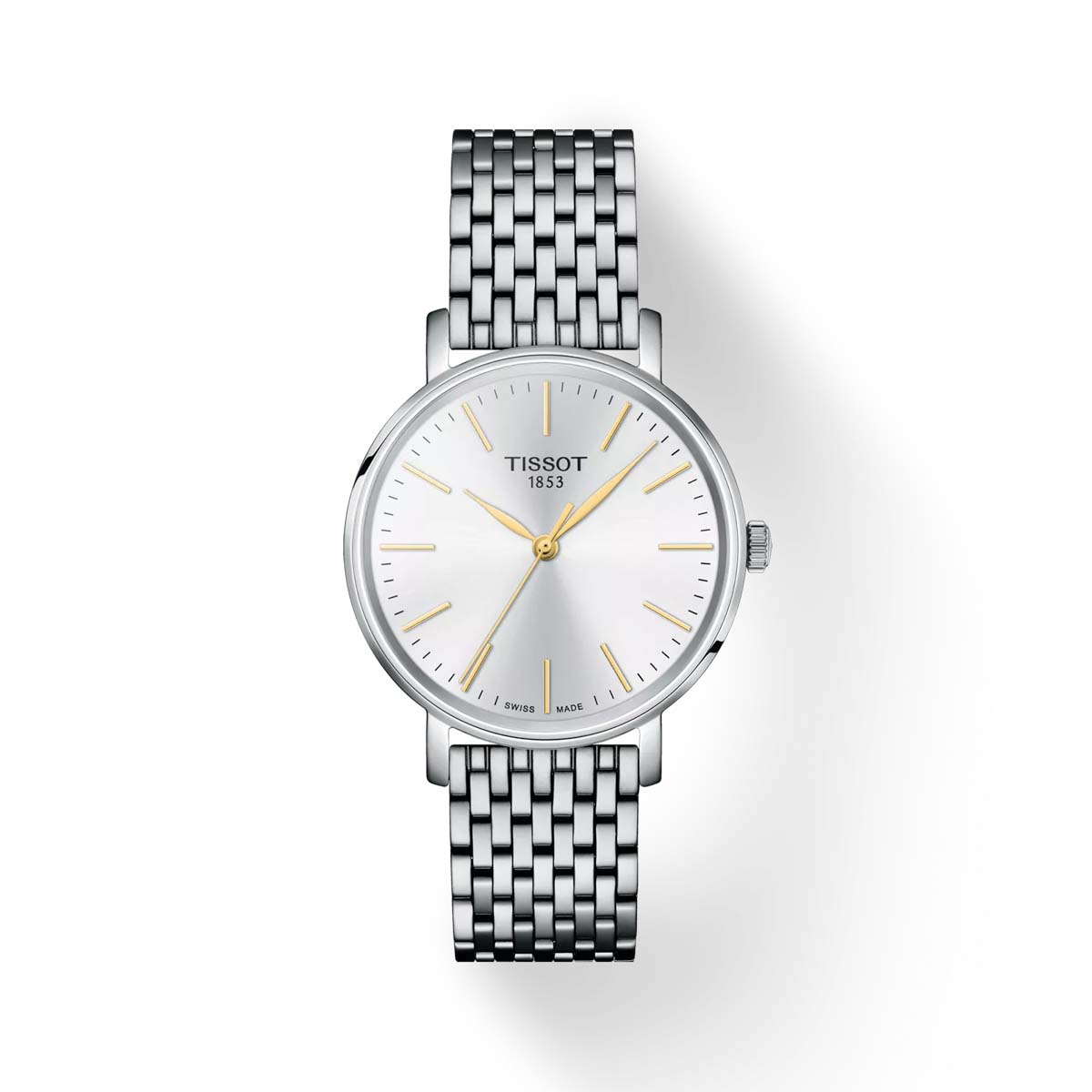 Tissot Everytime Quarz-Damenuhr Edelstahl Saphirglas Schnellwechselsystem Weiß Ø 34 mm T1432101101101 -