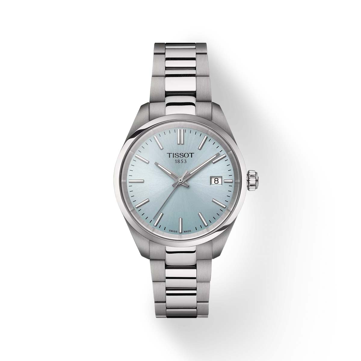 Tissot PR 100 Quarz Damenuhr Ø 34 mm Edelstahl Eisblau T1502101135100 -